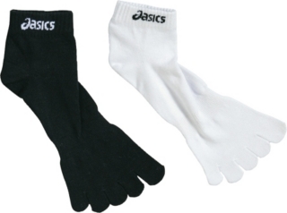 【ASICS/アシックス】 2足組ソックス(5本指) ホワイトxブラック ユニセックス アシックス